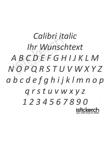 Schriftensammlung Calibri italic Schriftart